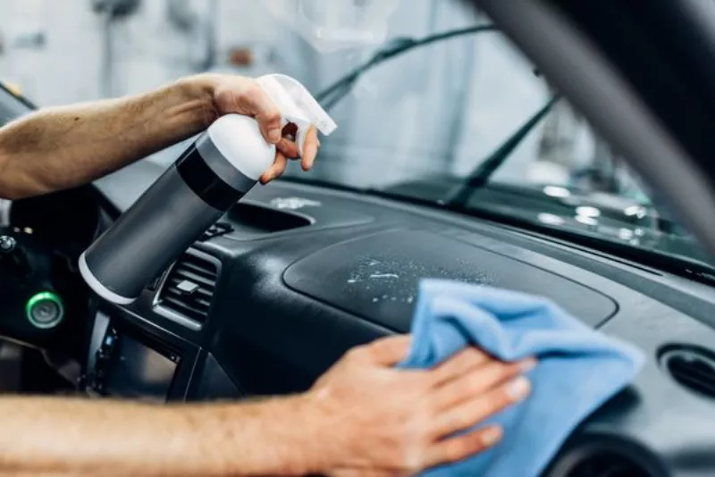 Fresno car detailing service cleaning a vehicle's exterior.