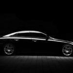 Sleek black car with glossy paint finish