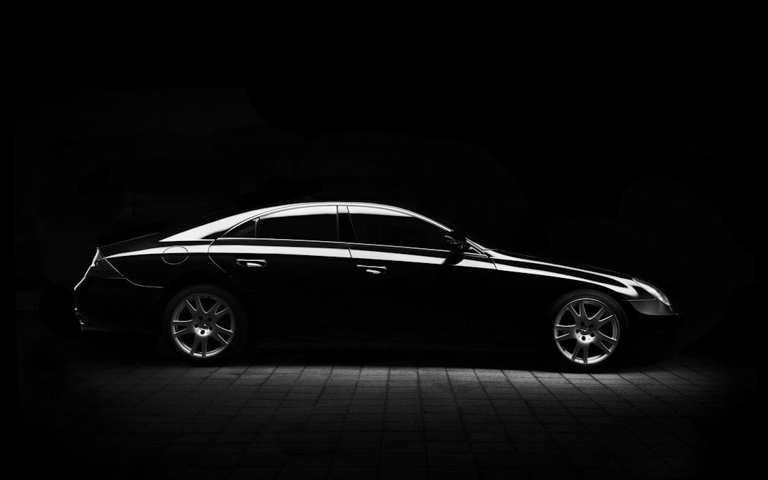 Sleek black car with glossy paint finish